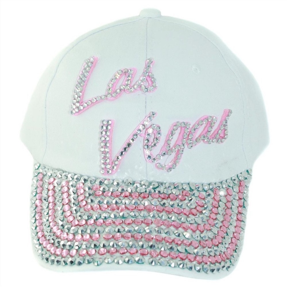 Viva Las Vegas Mob Wives White Bling Baseball Hat